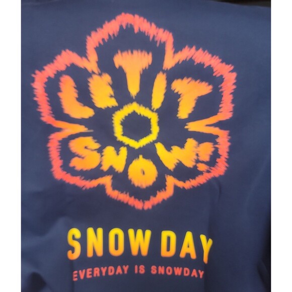 Snowday Navy Blue with classic let it snow logo , large T shirt. - Picture 2 of 6